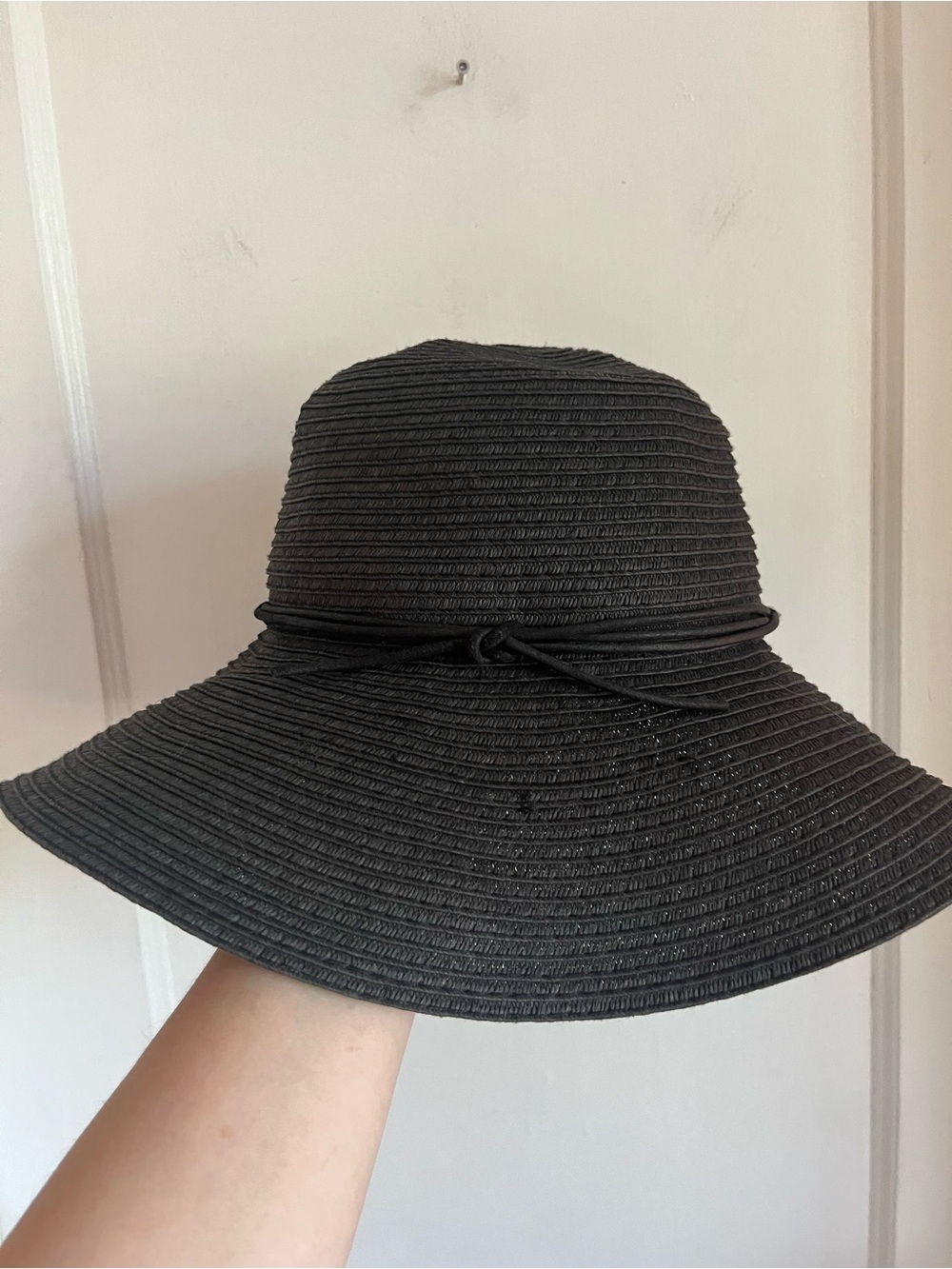 Aritzia Azure Skies Straw/ Leather Sun Hat